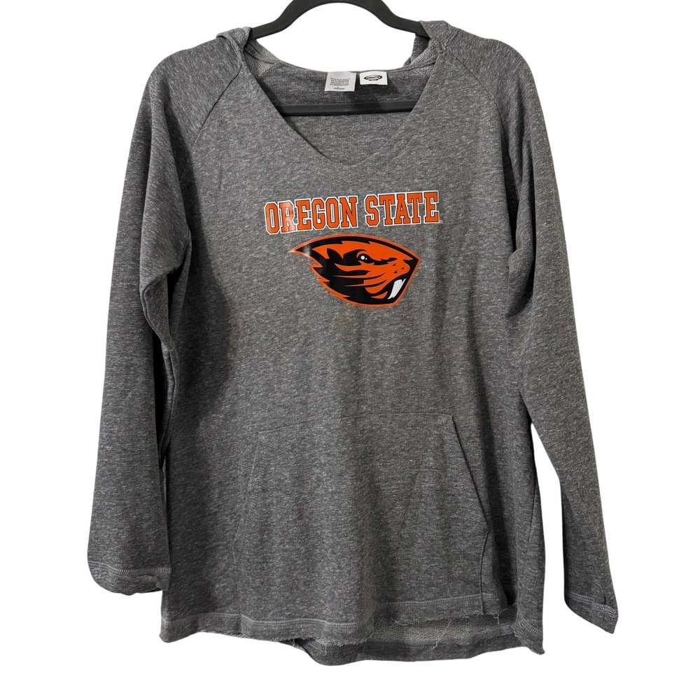Concepts‎ Sports Oregon State Beavers Hoodie Womens L Gray V-Neck Casual